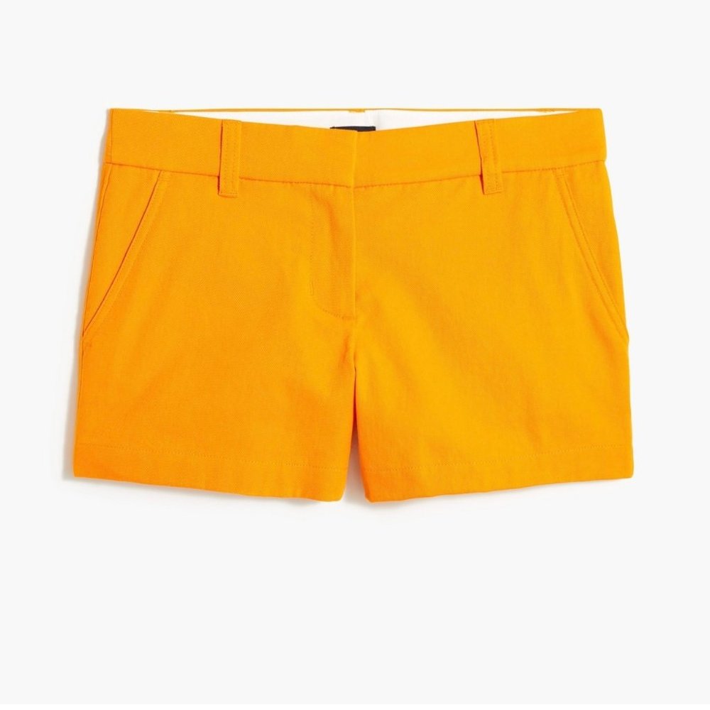 NWT J. Crew Solid Chino Cotton shorts yellow size 16